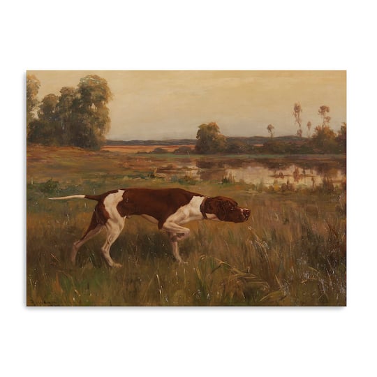 Lumaprints Pointer in a Landscape (1909) Canvas Giclée Art